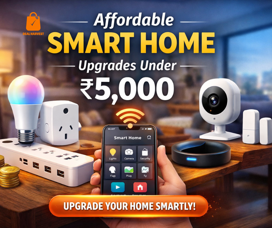 Discover Affordable Smart Home Upgrades Under ₹5,000 to modernize your home with smart lights, plugs, cameras, and automation—budget-friendly and practical.